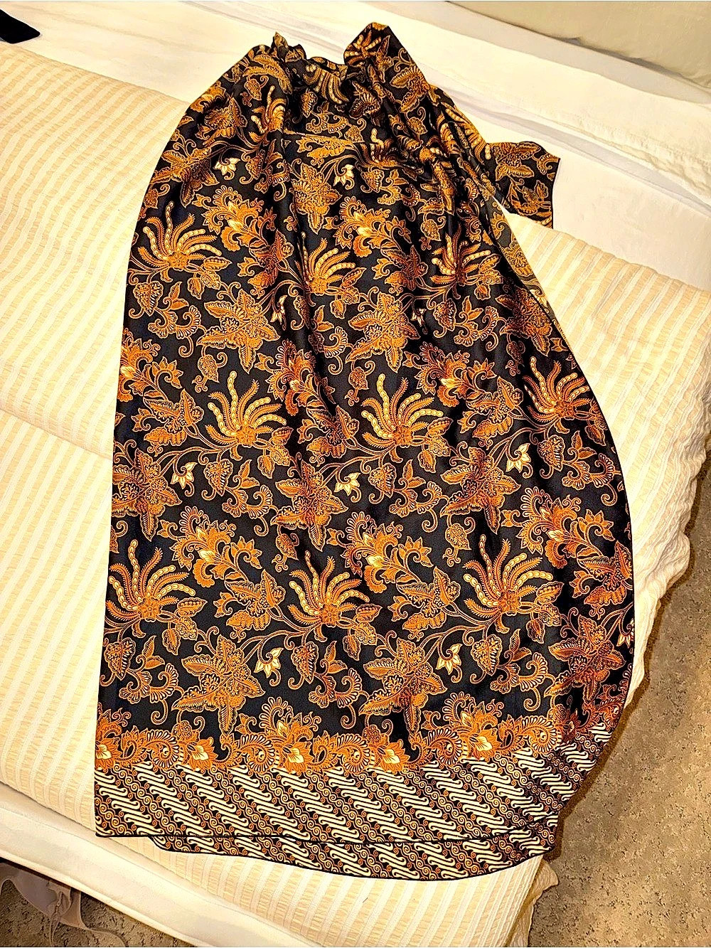 Black & Orange Floral wrap skirt OSFA/M